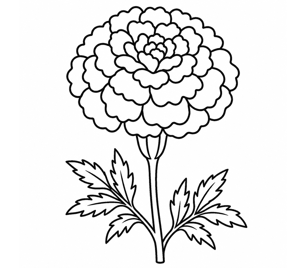 Marigold coloring page