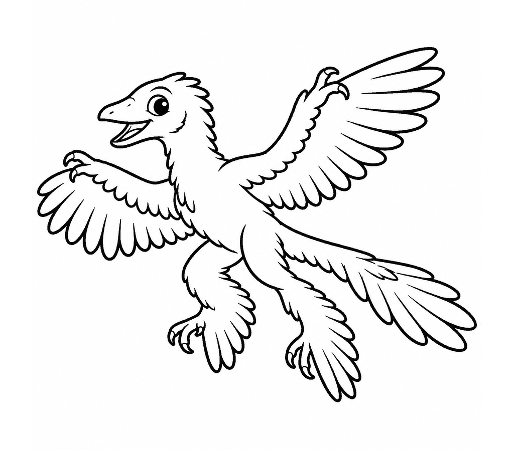 Microraptor coloring page