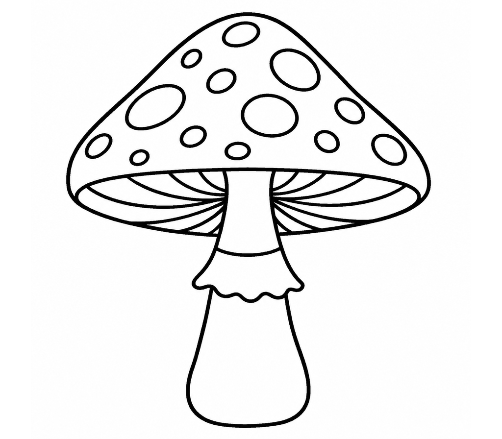 Mushroom (Fly Agaric) coloring page