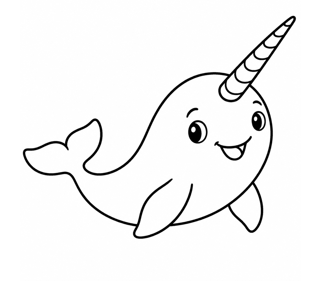 Narwhal coloring page