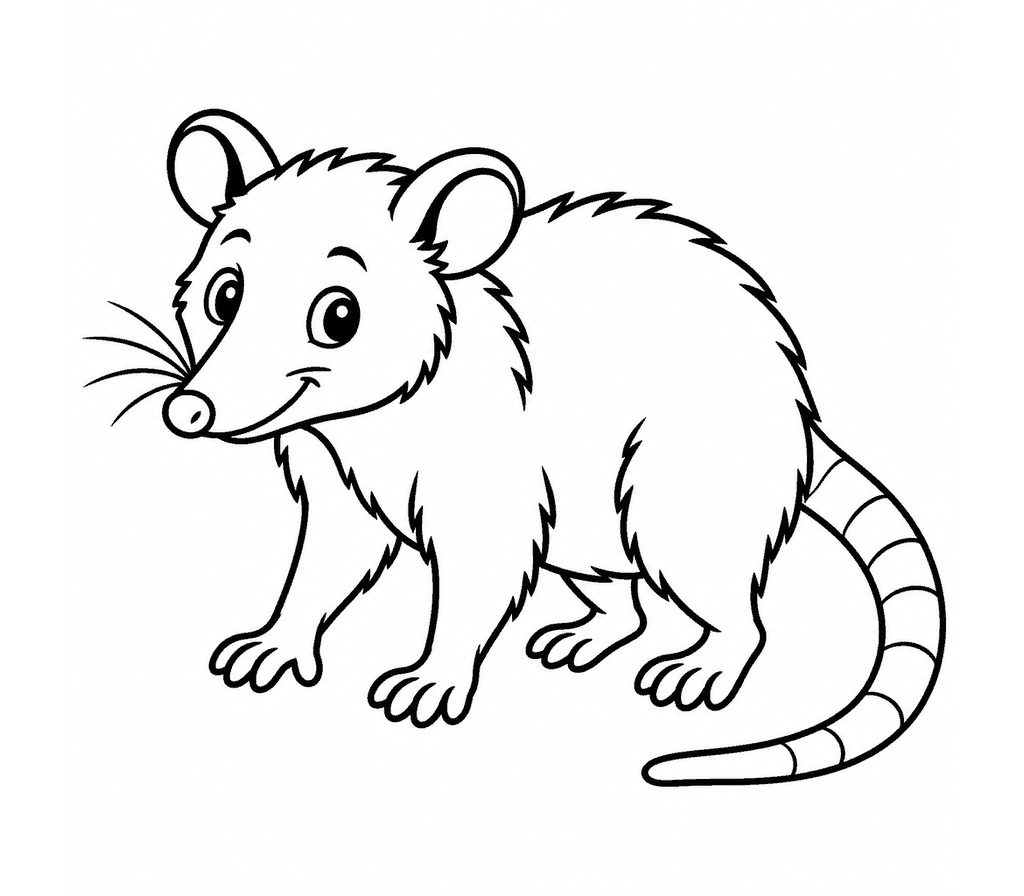 Opossum coloring page