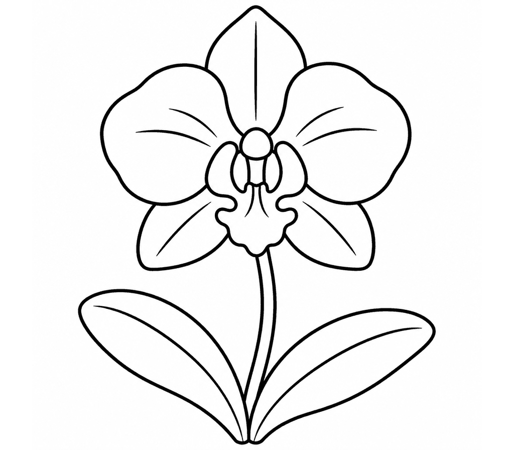 Orchid coloring page