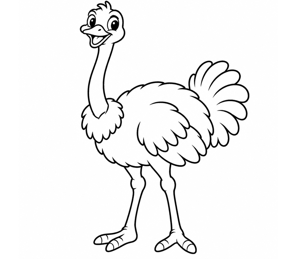 Ostrich coloring page