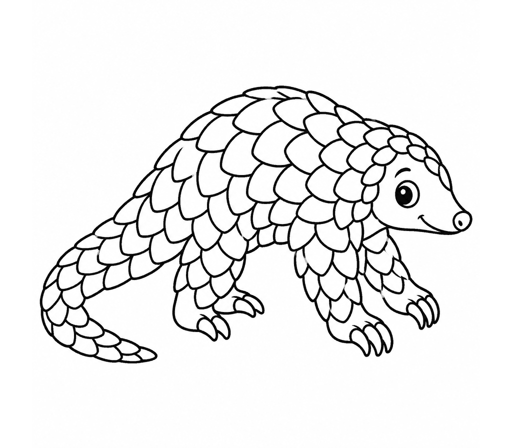 Pangolin coloring page