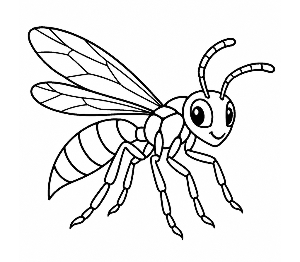 Paper Wasp coloring page