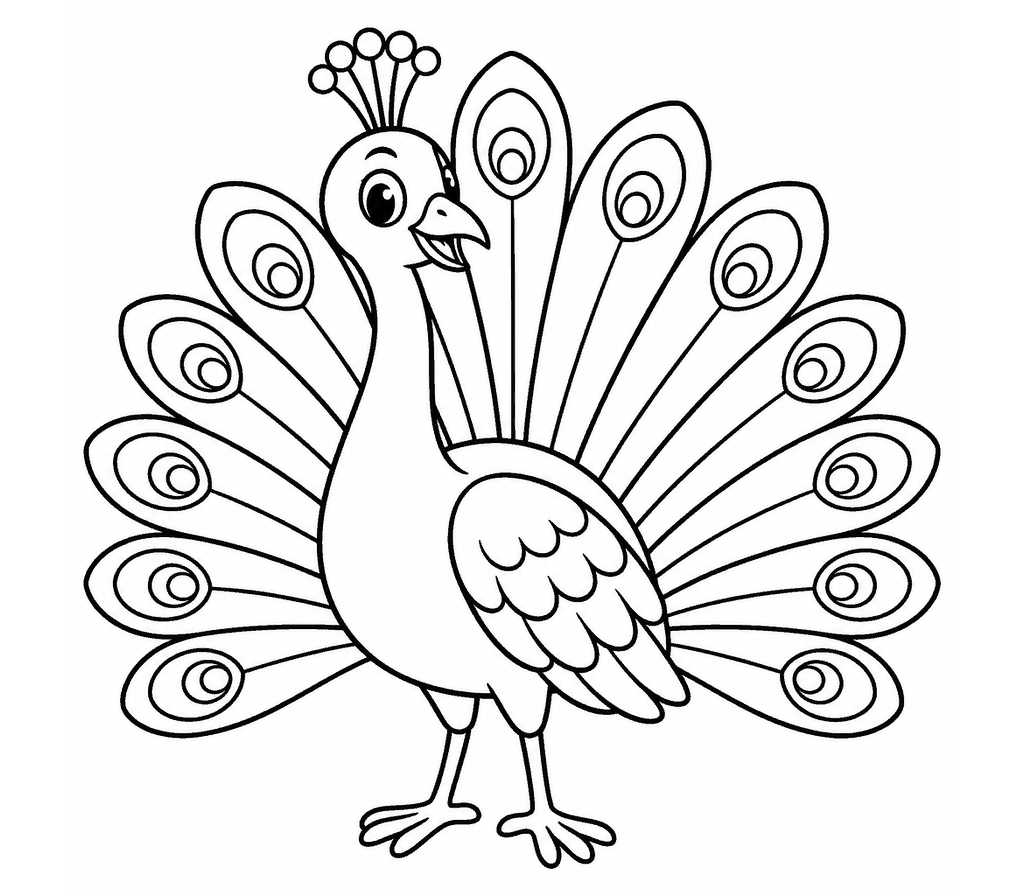 Peacock (Indian) coloring page