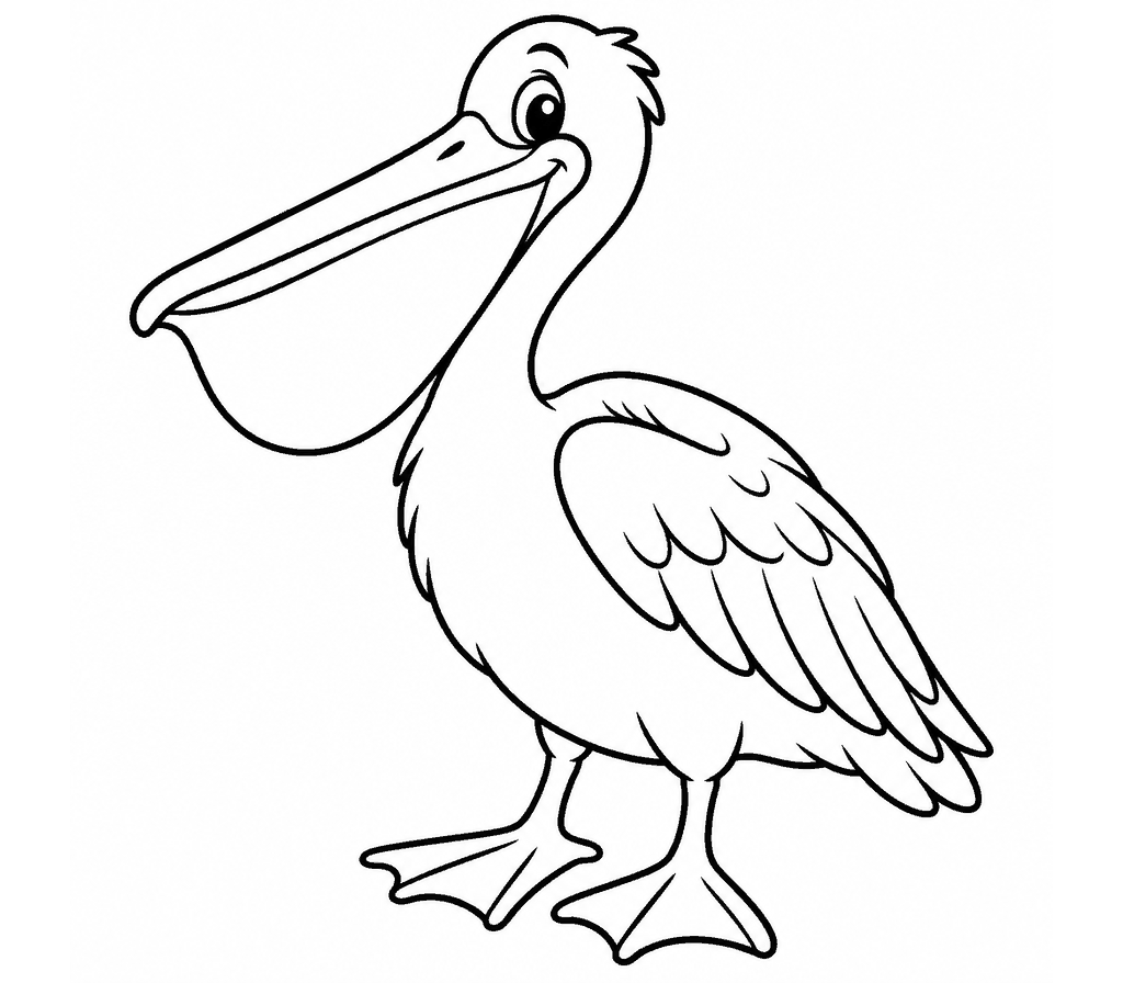 Pelican (Brown) coloring page