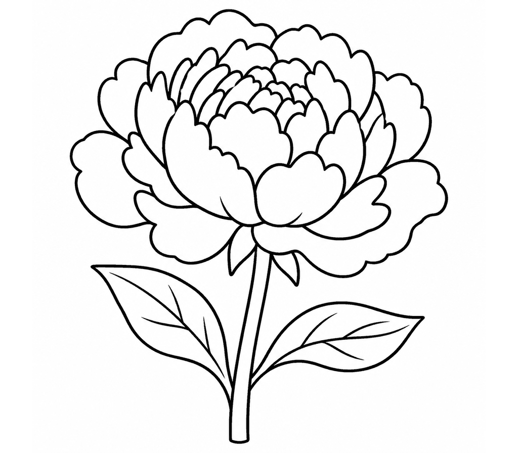 Peony coloring page