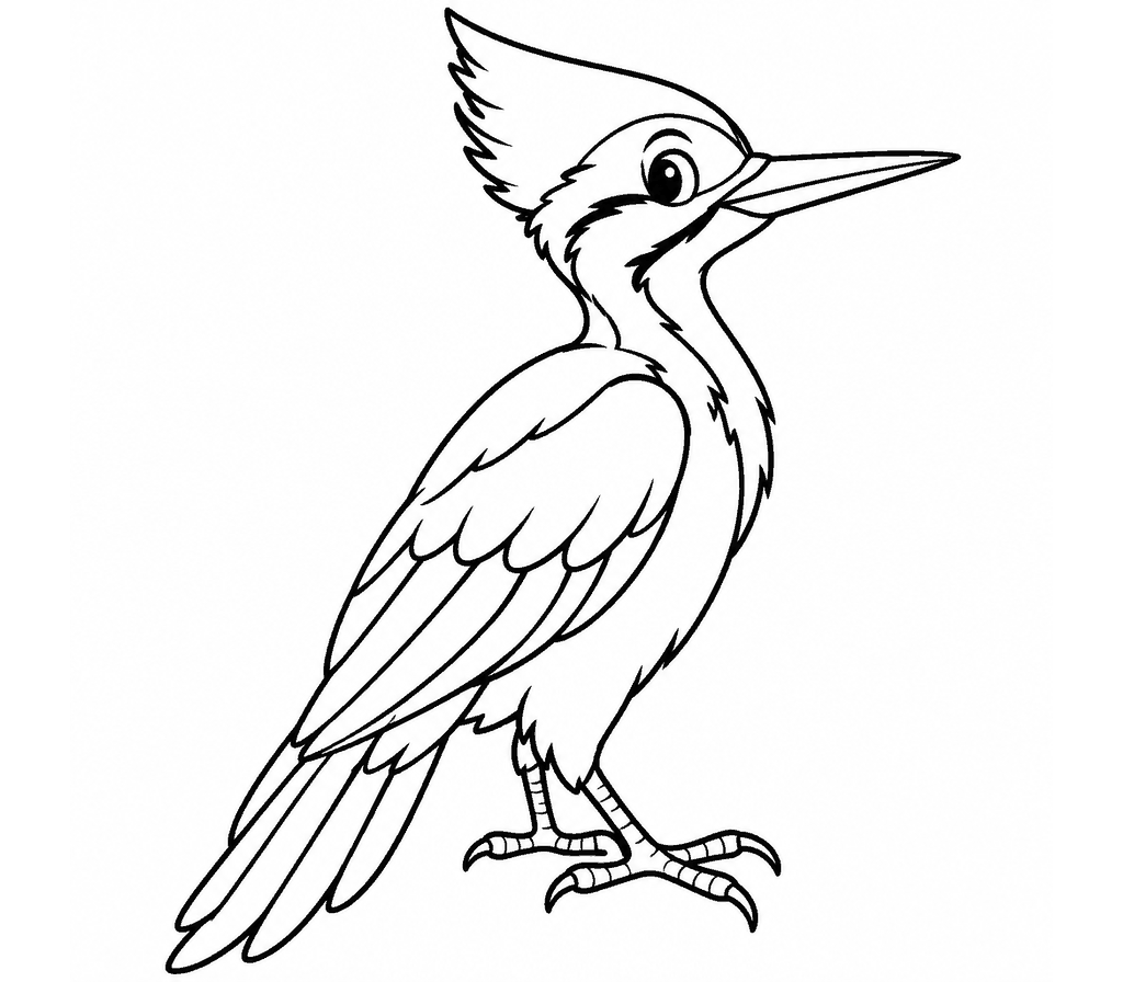 Pileated Woodpecker coloring page