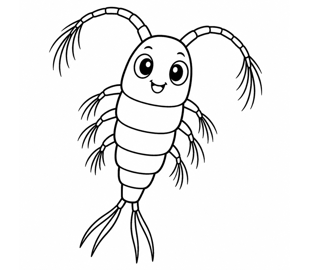Plankton (Copepod) coloring page