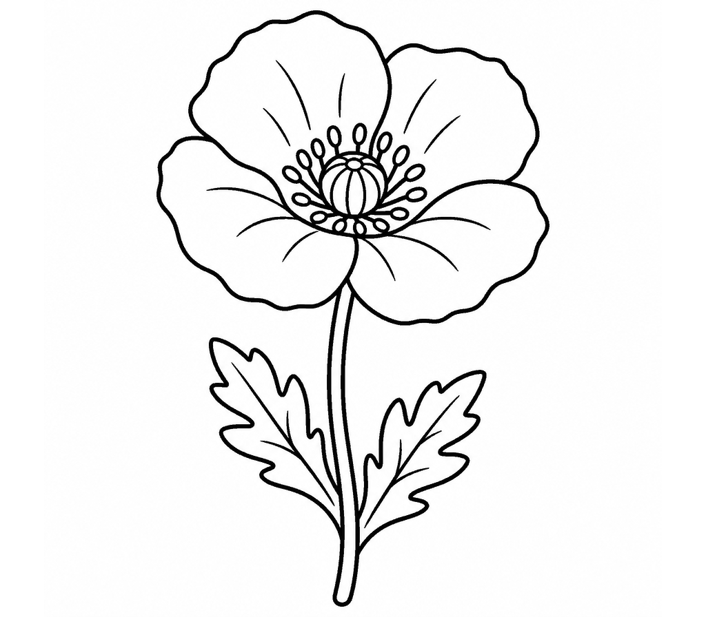 Poppy coloring page