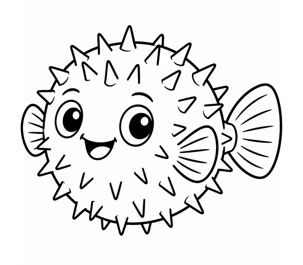 Porcupinefish coloring page