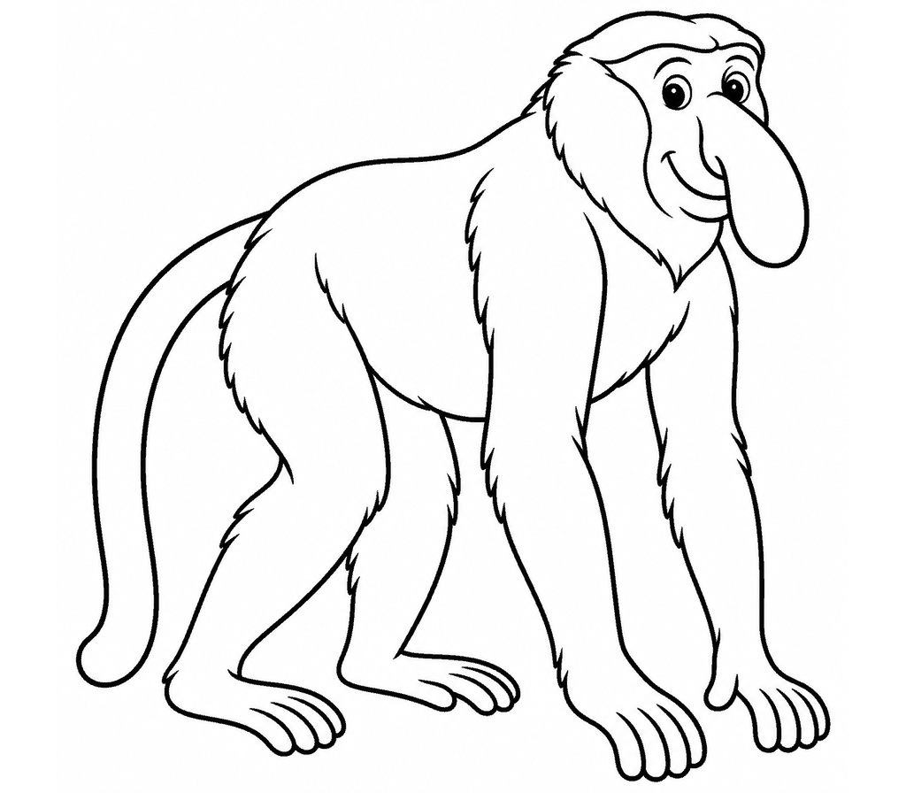 Proboscis Monkey coloring page