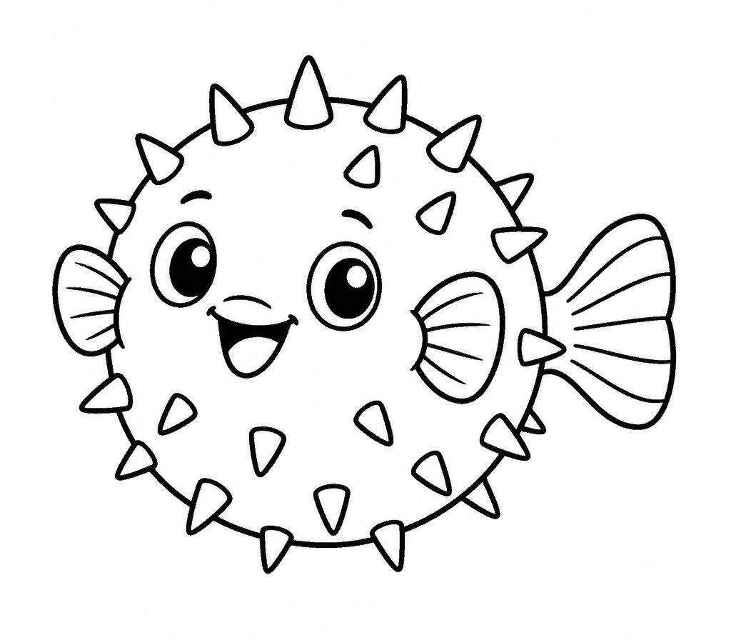Pufferfish coloring page