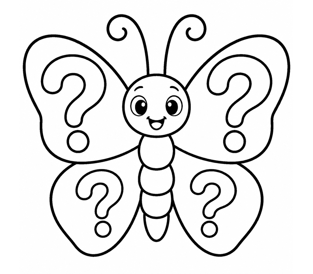 Question Mark Butterfly coloring page