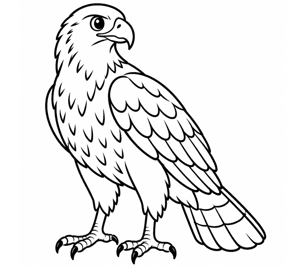 Red-tailed Hawk coloring page