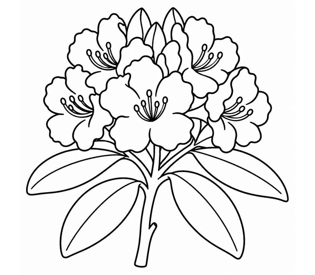 Rhododendron coloring page
