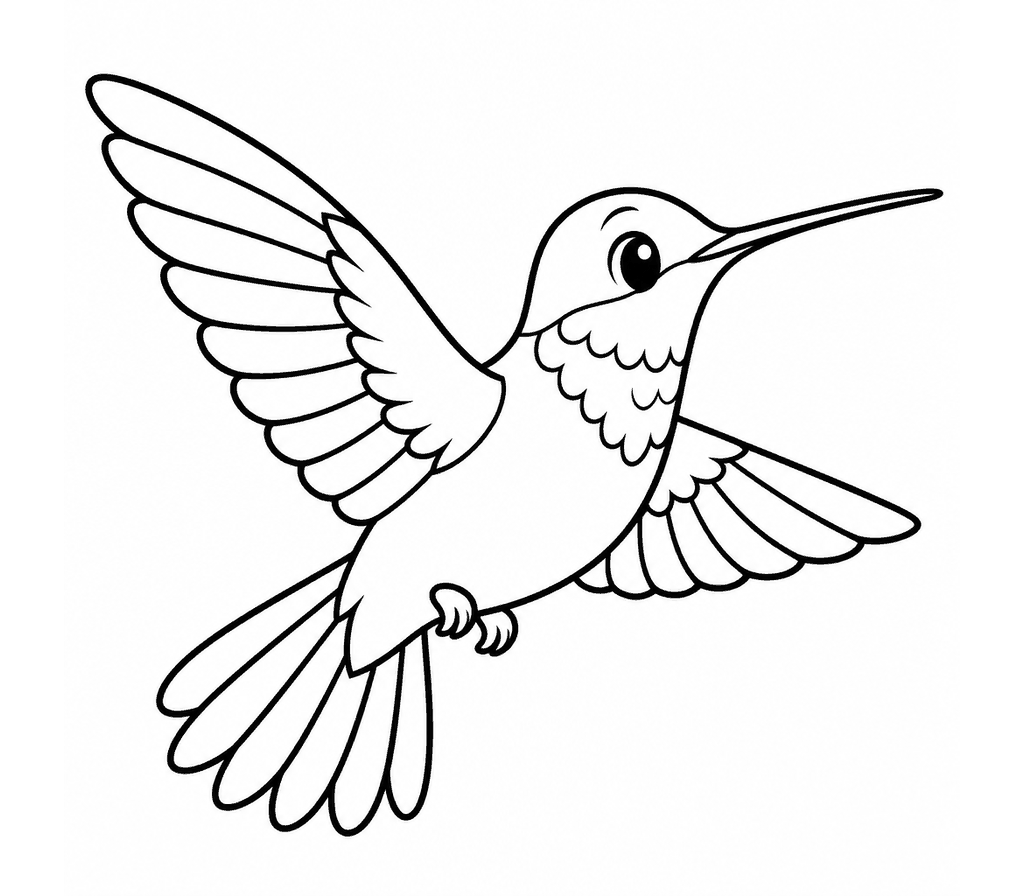 Ruby-throated Hummingbird coloring page