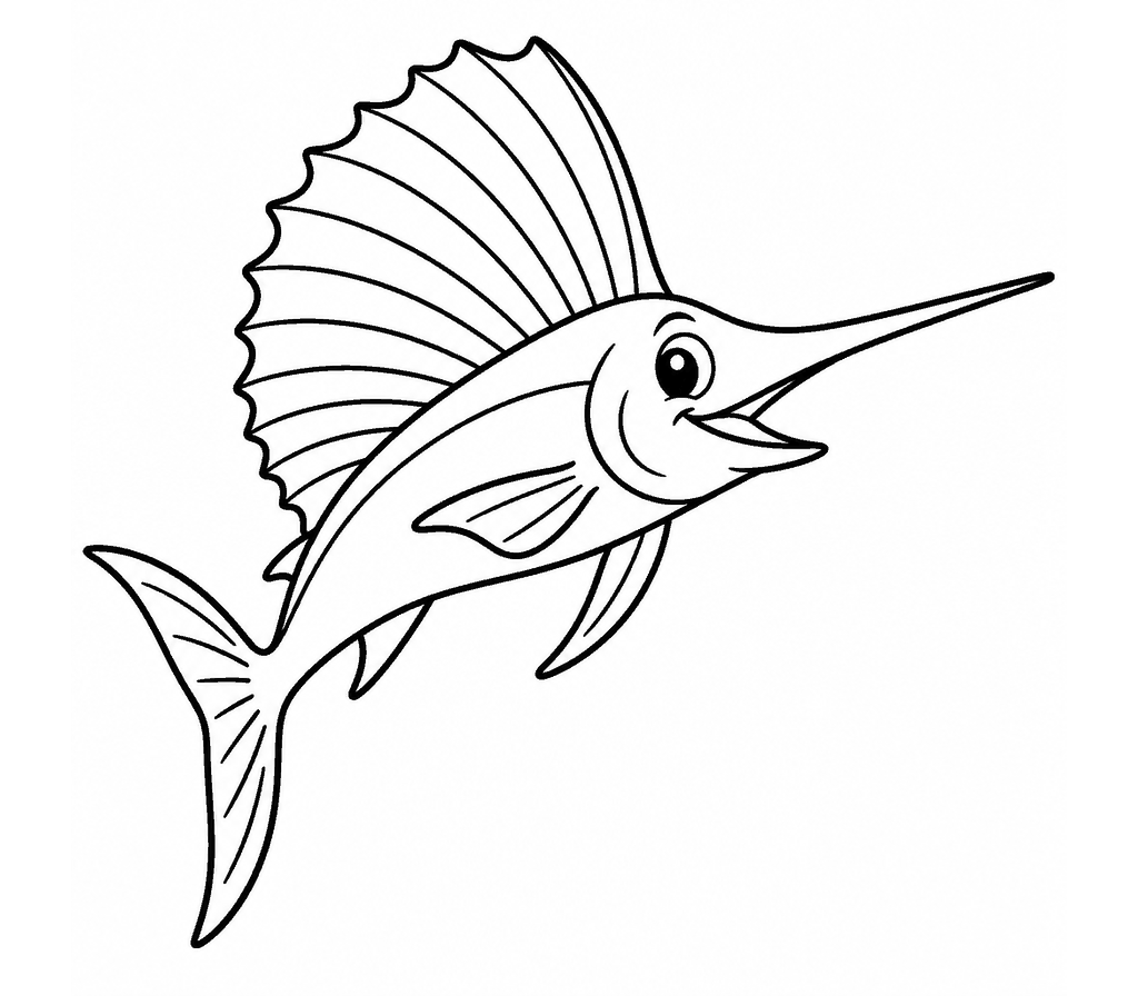 Sailfish coloring page