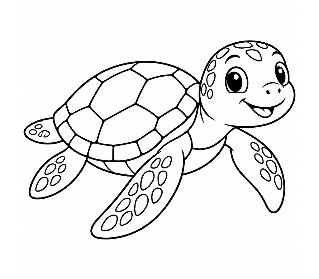 Sea Turtle (Green) coloring page