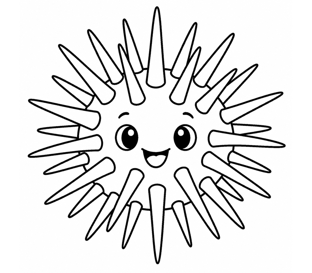 Sea Urchin (Purple) coloring page