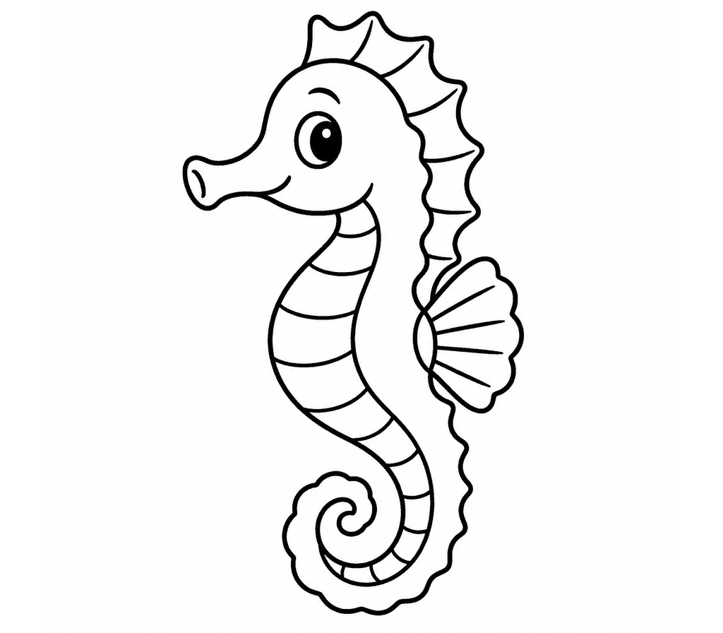 Seahorse coloring page