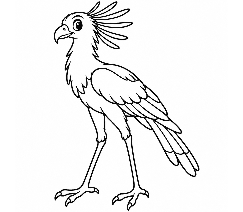 Secretary Bird coloring page