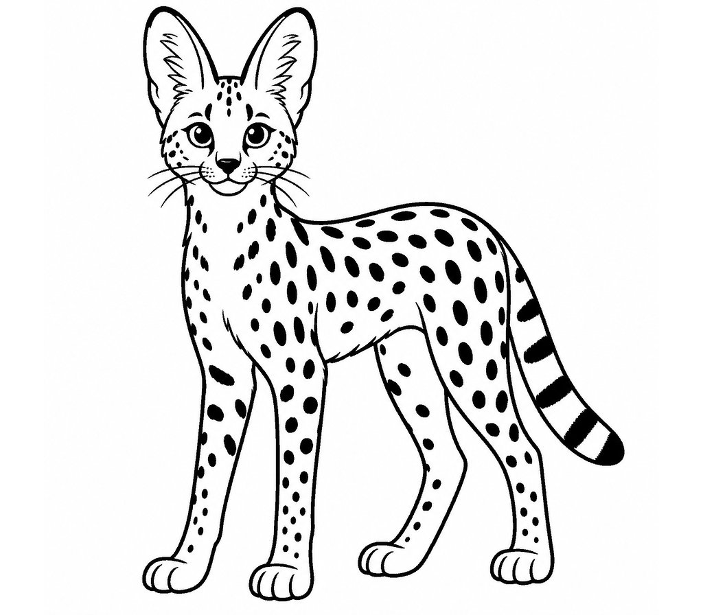Serval coloring page