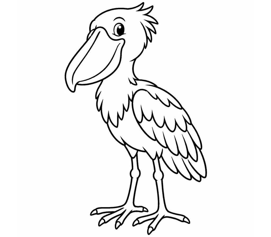 Shoebill coloring page