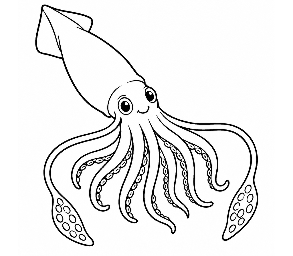 Squid (Giant) coloring page