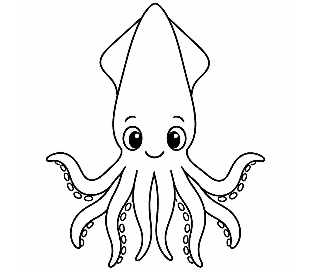 Squid coloring page