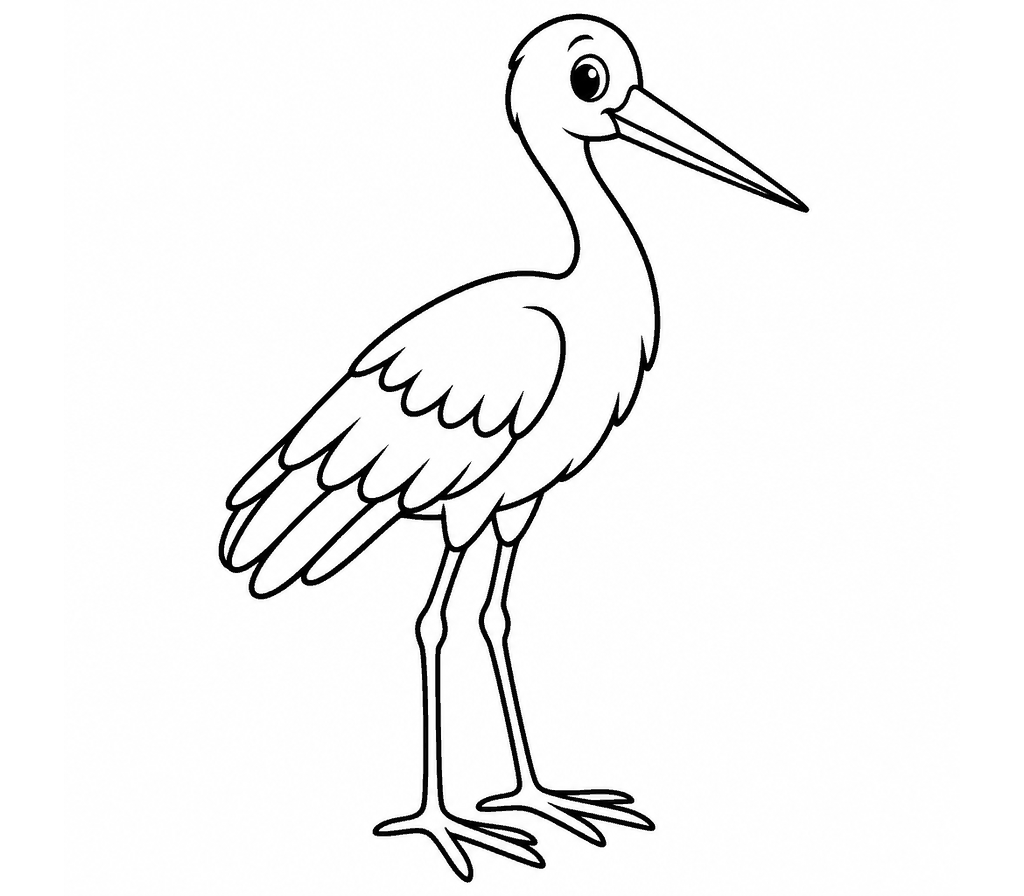 Stork (White) coloring page