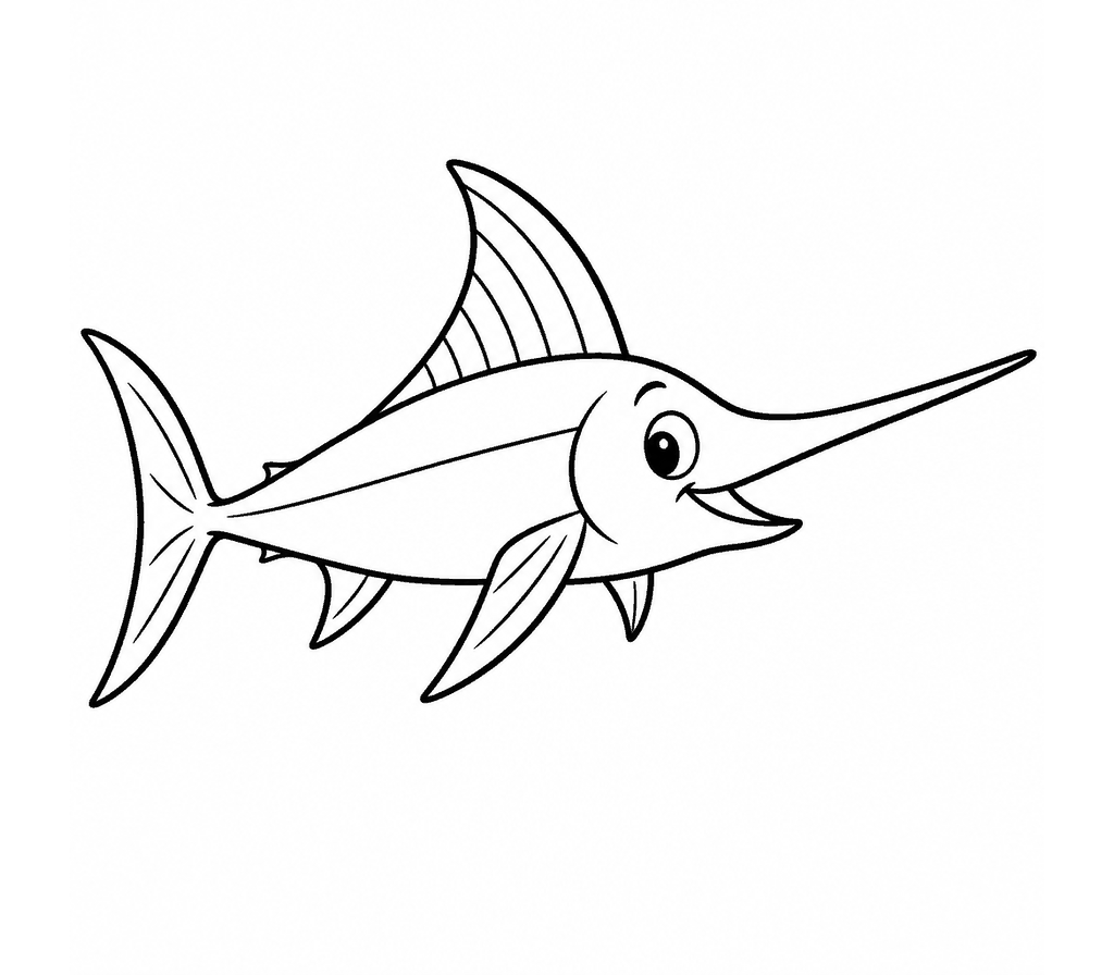 Swordfish coloring page