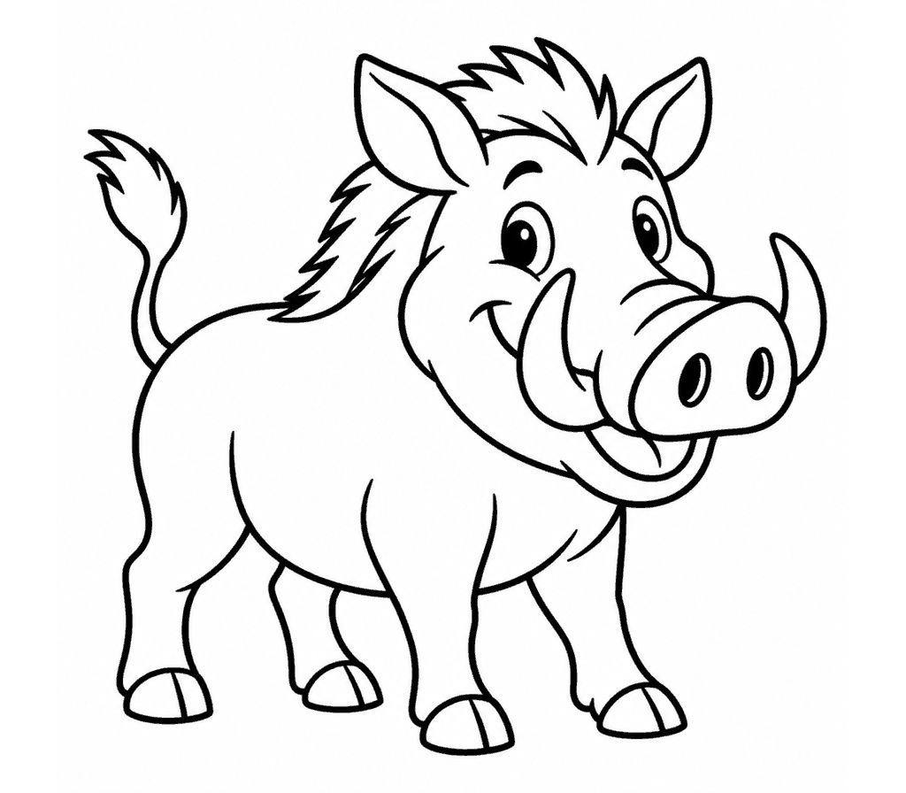 Warthog coloring page