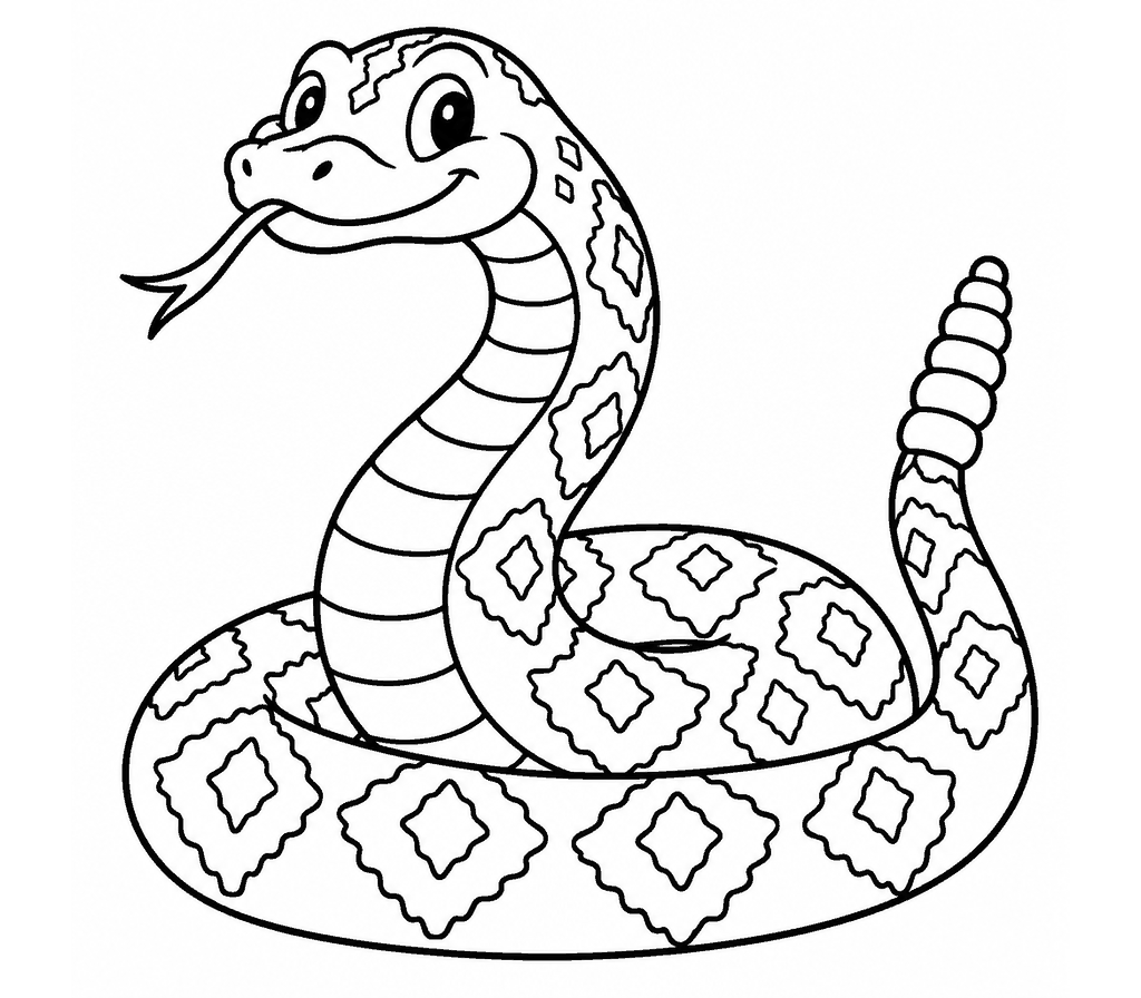 Western Diamondback Rattlesnake coloring page