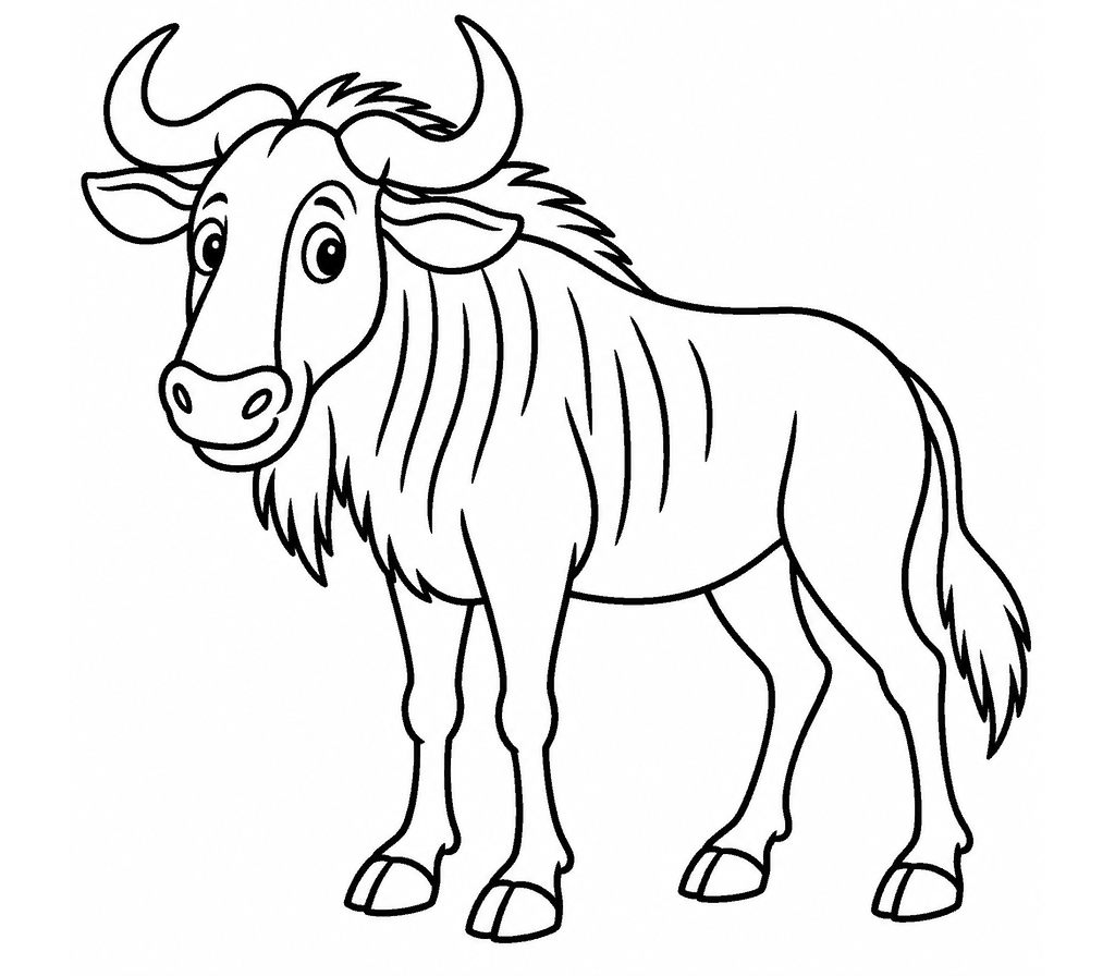 Wildebeest coloring page
