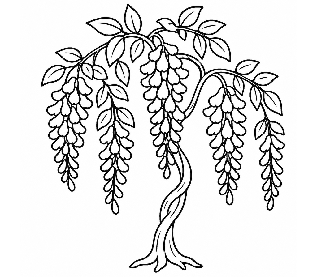 Wisteria coloring page