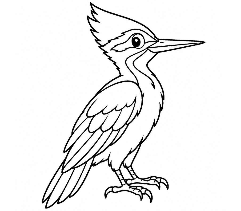 Woodpecker (Pileated) coloring page