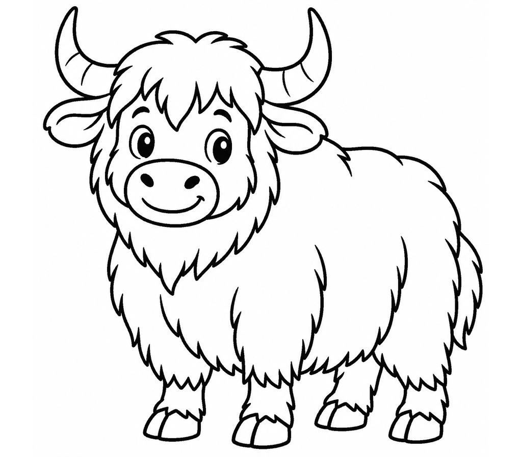 Yak coloring page