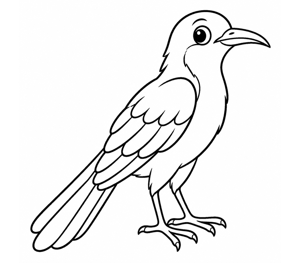 Yellow-billed Cuckoo coloring page