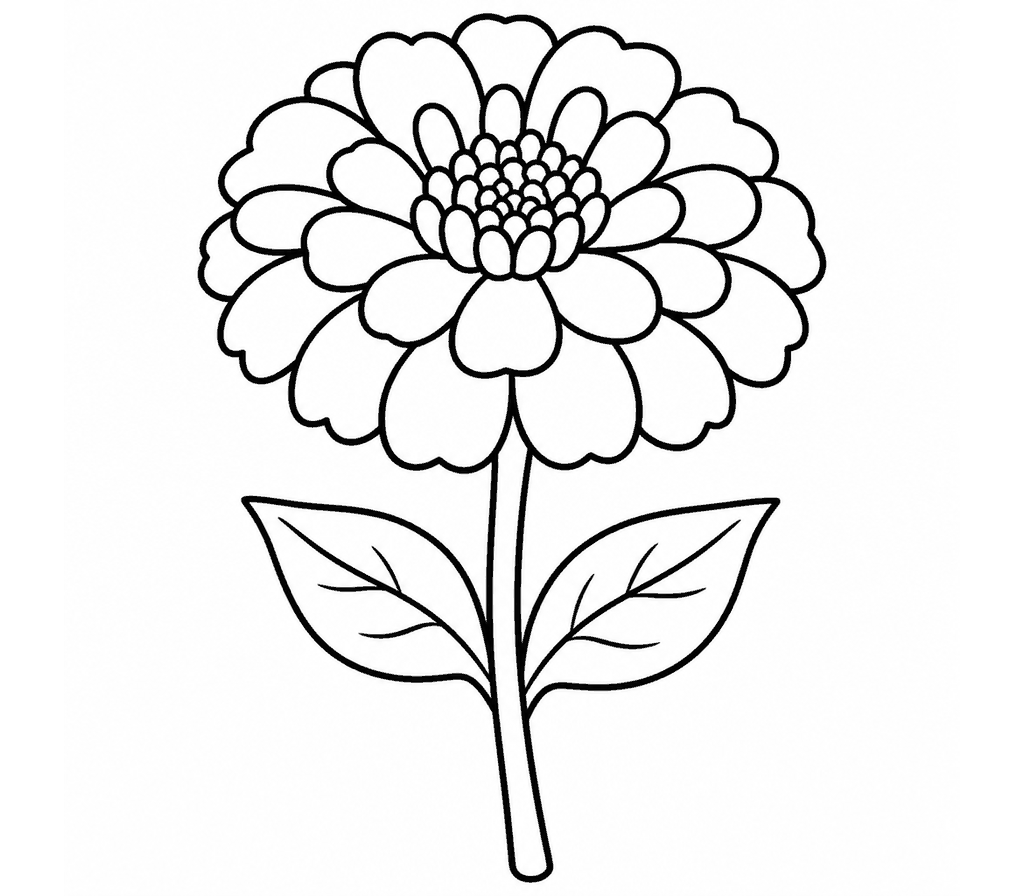 Zinnia coloring page